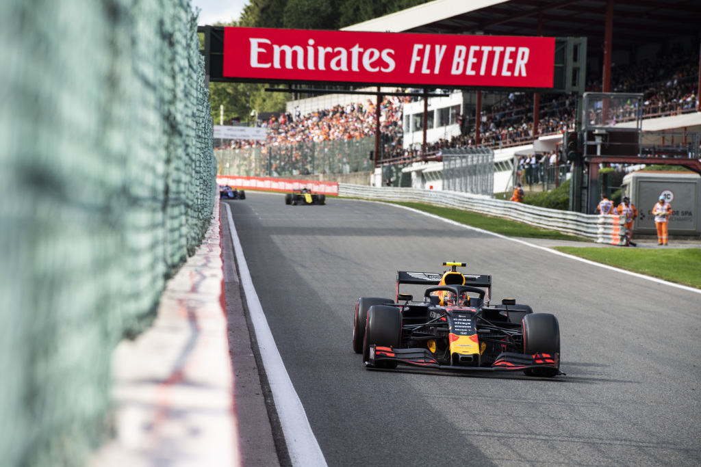 Alex Albon's car on track at the Belgian F1 Grand Prix