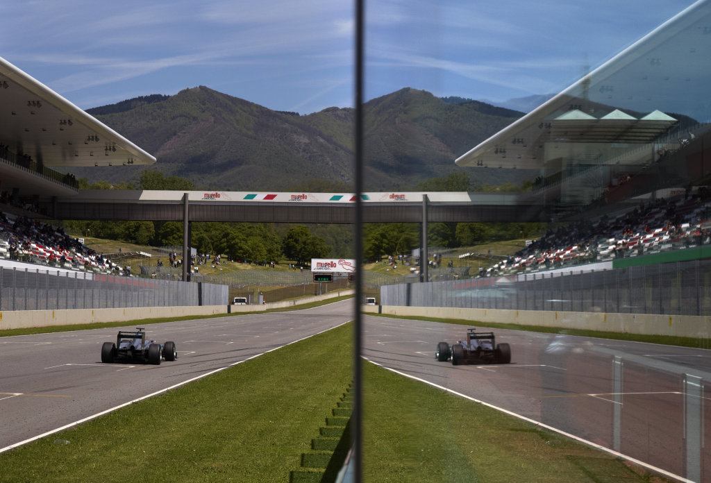 Michael Schumacher tests his Mercedes F1 car at Mugello in 2012
