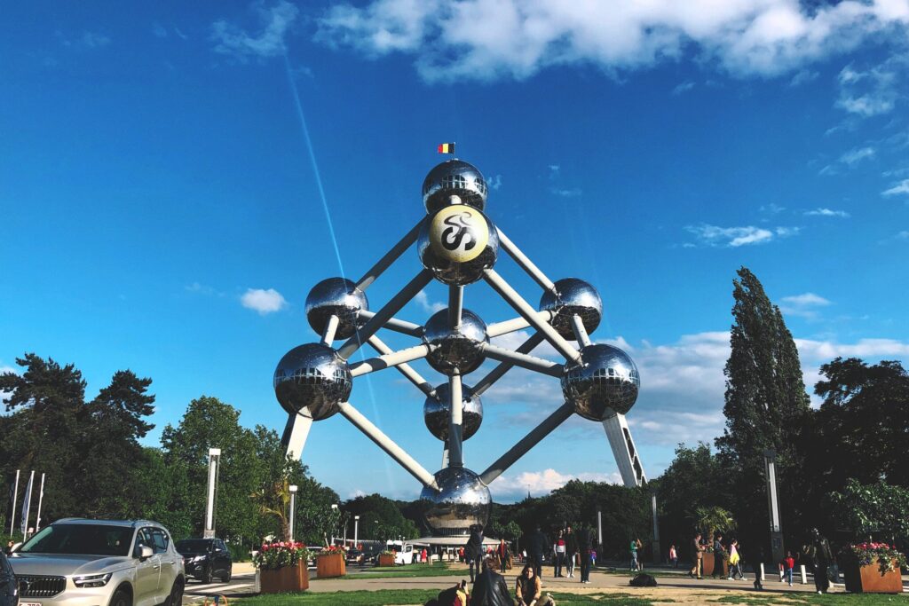 The Atomium in Brussels, a stop on the route to the Belgian Grand Prix