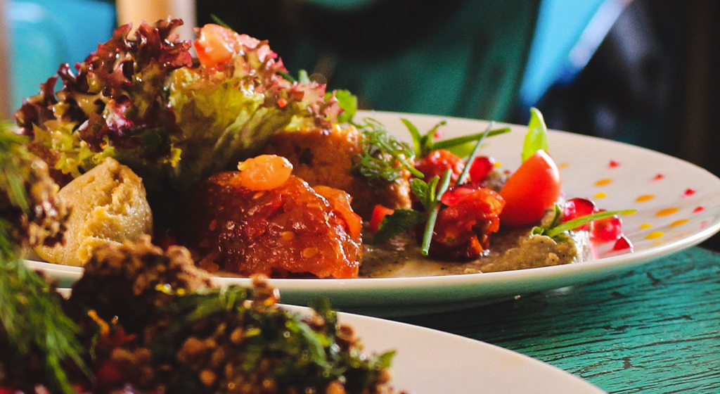 A plate of Turkish food