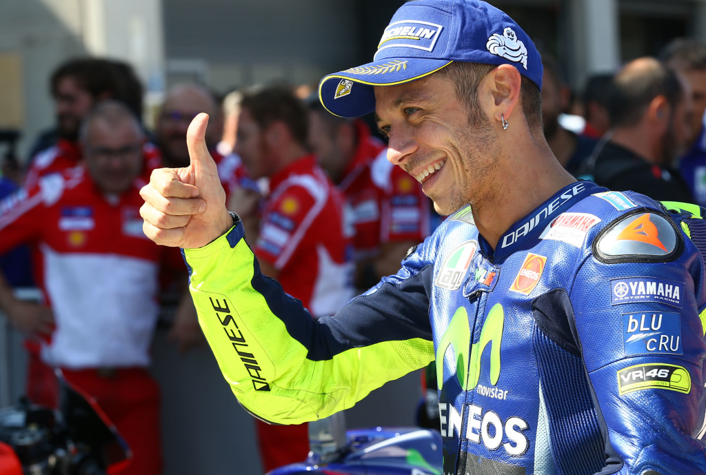 MotoGP rider Valentina Rossi gives a thumbs up