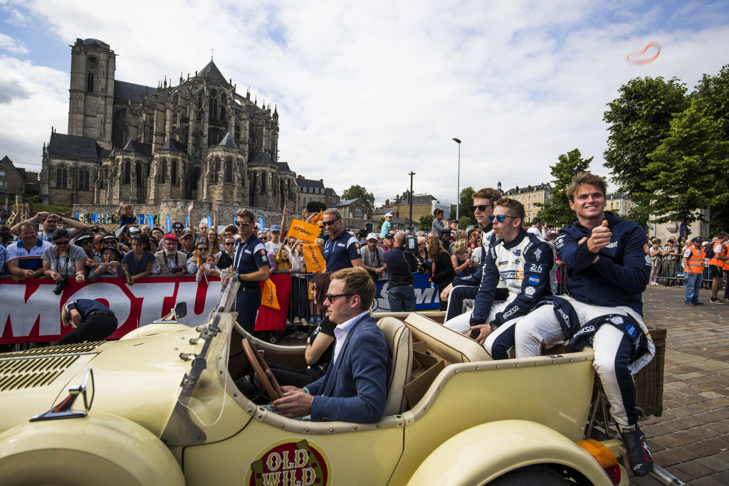 A drivers' parade at Le Mans