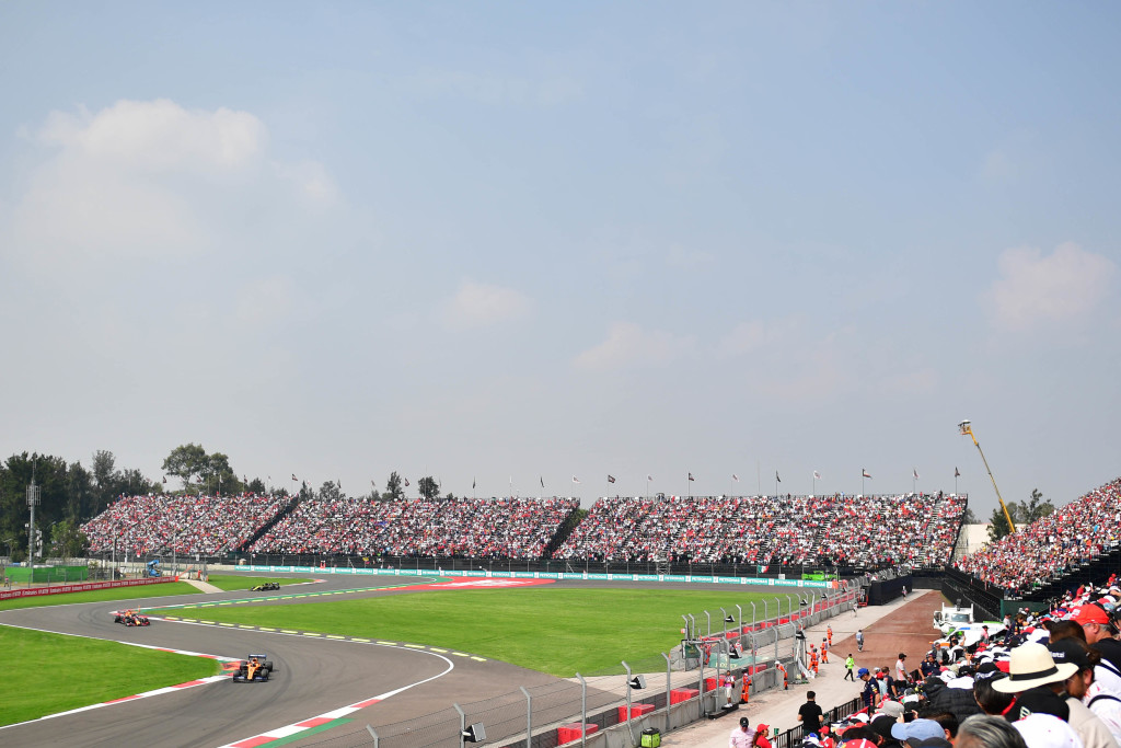 A view of the Mexico F1 race from a grandstand