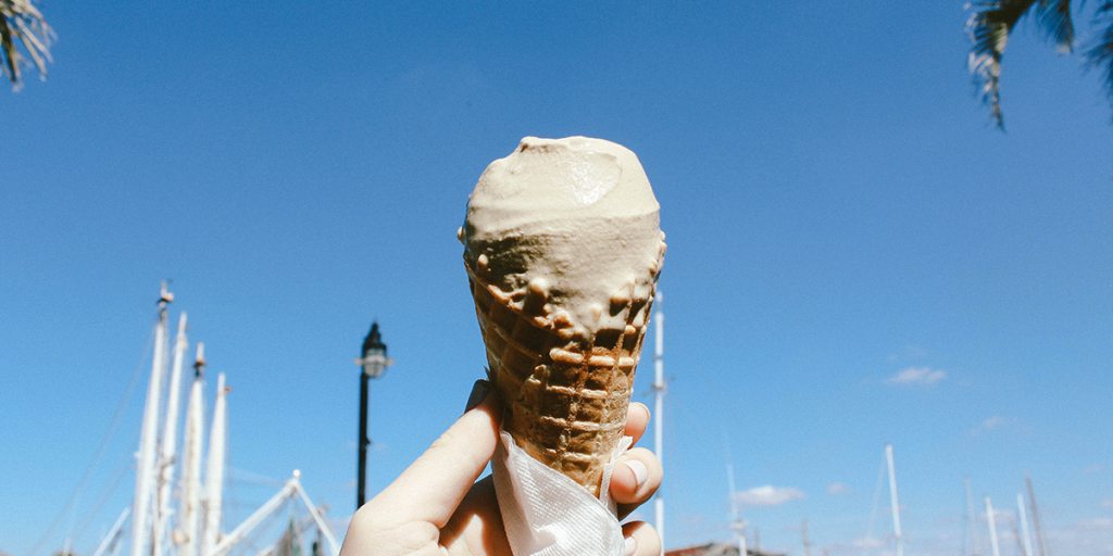 An ice cream being held 