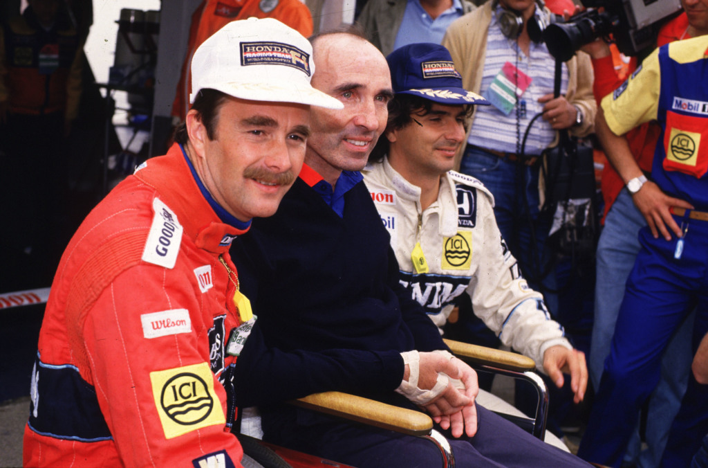Nigel Mansell, Frank Williams and Nelson Piquet