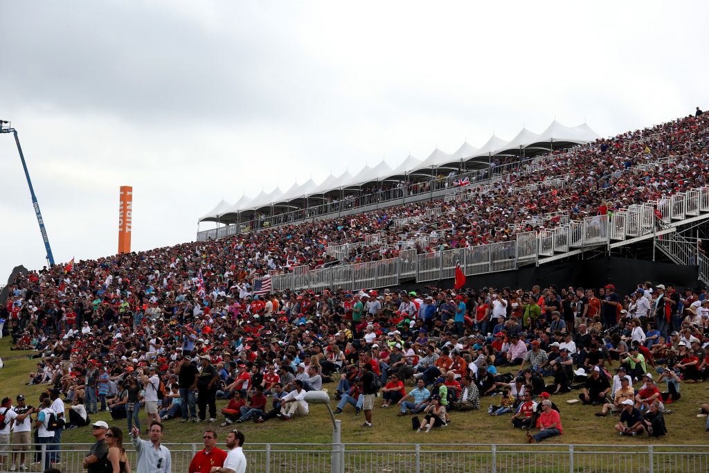 Fans watching the United States Grand Prix