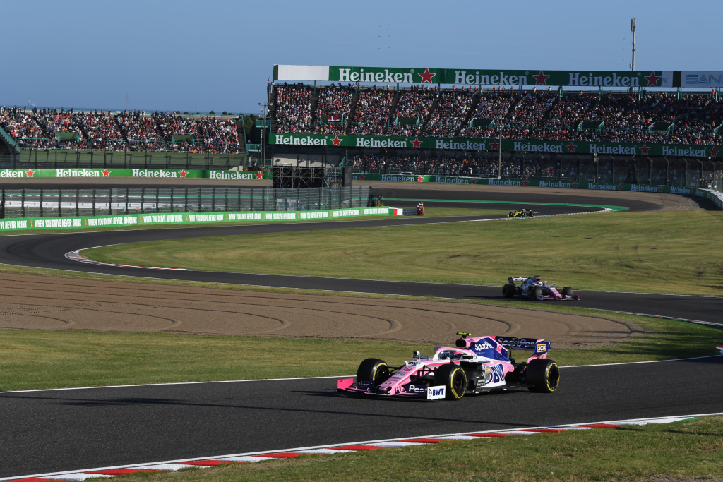 A view of the B Grandstands at the Japan Grand Prix