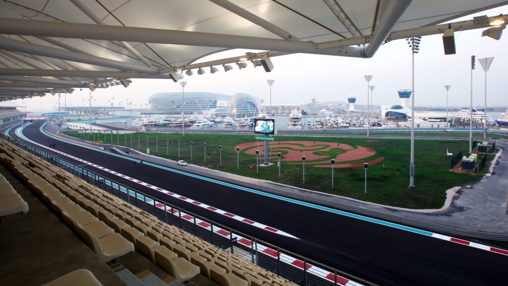 The south grandstand a the Yas Marina circuit