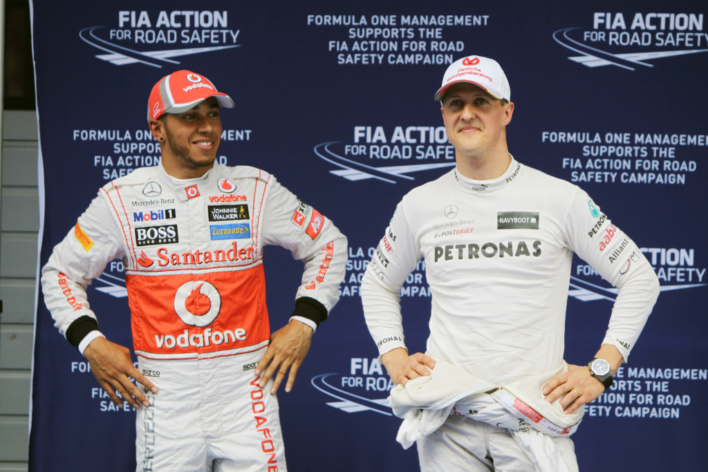 Lewis Hamilton and Michael Schumacher