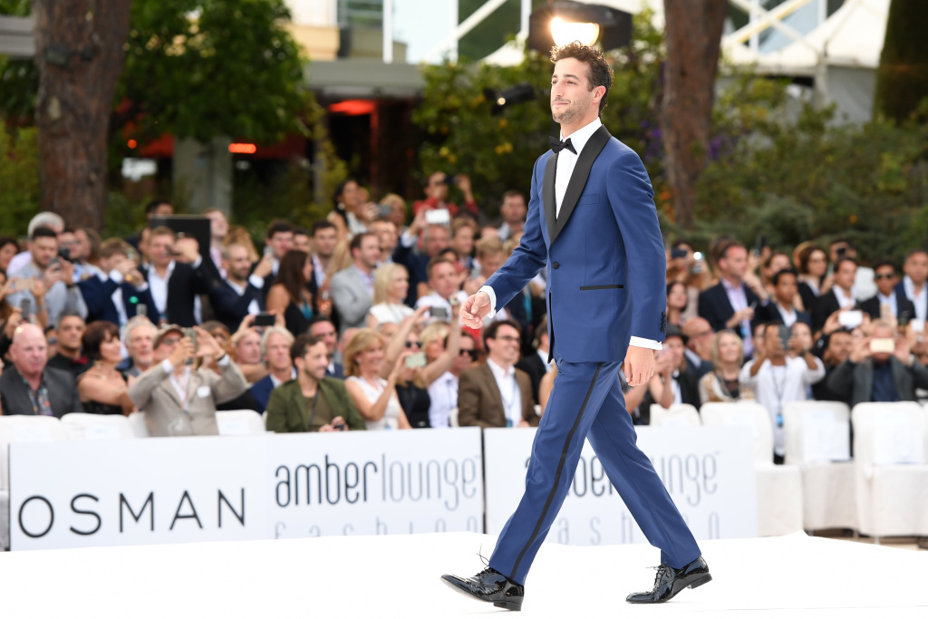 Daniel Ricciardo walking a catwalk