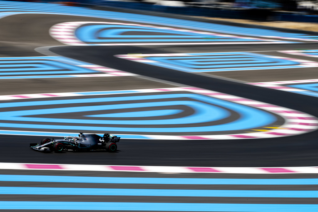 Lewis Hamilton drives at the French Grand Prix