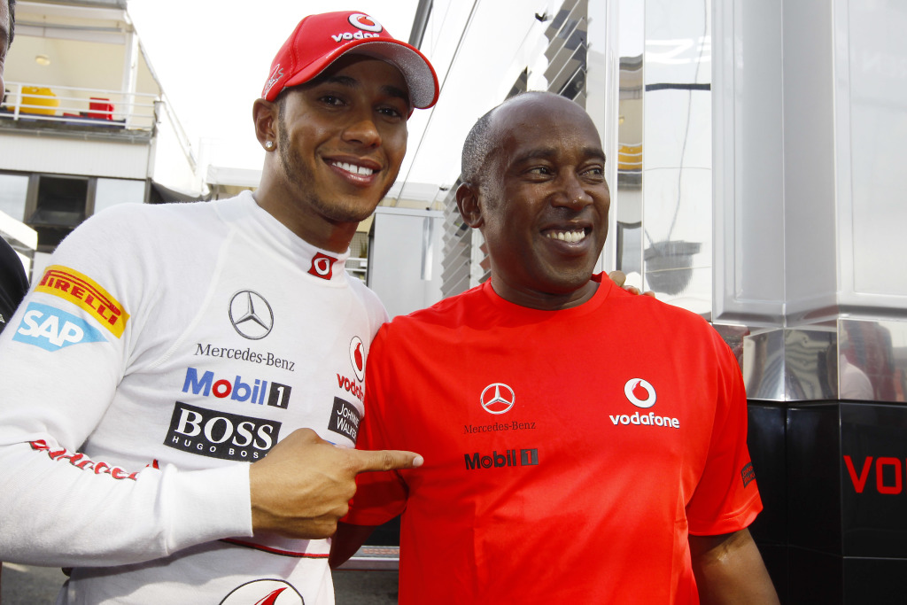 Lewis Hamilton with dad Anthony Hamilton