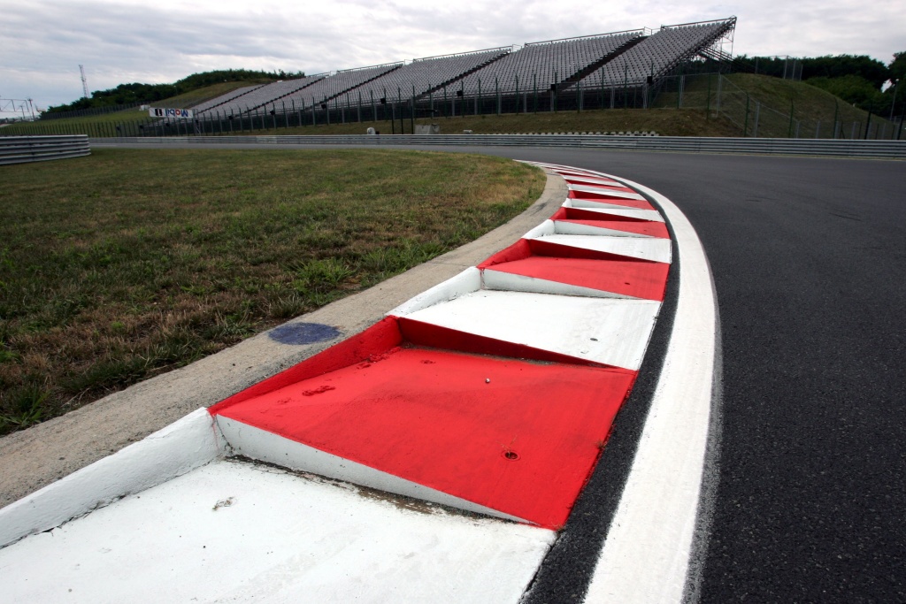 A kerb on a racing track