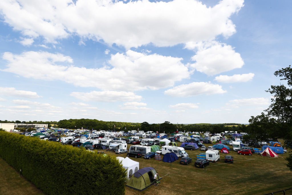 Camping site at the Formula 1 Grand Prix in Britain