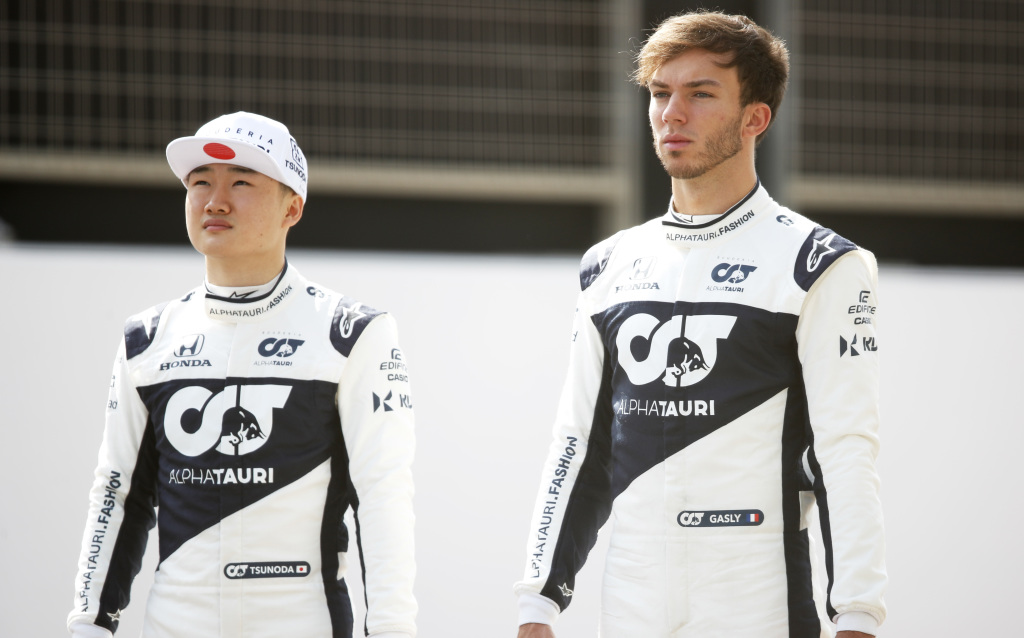 AlphaTauri's Yuki Tsunoda and Pierre Gasly