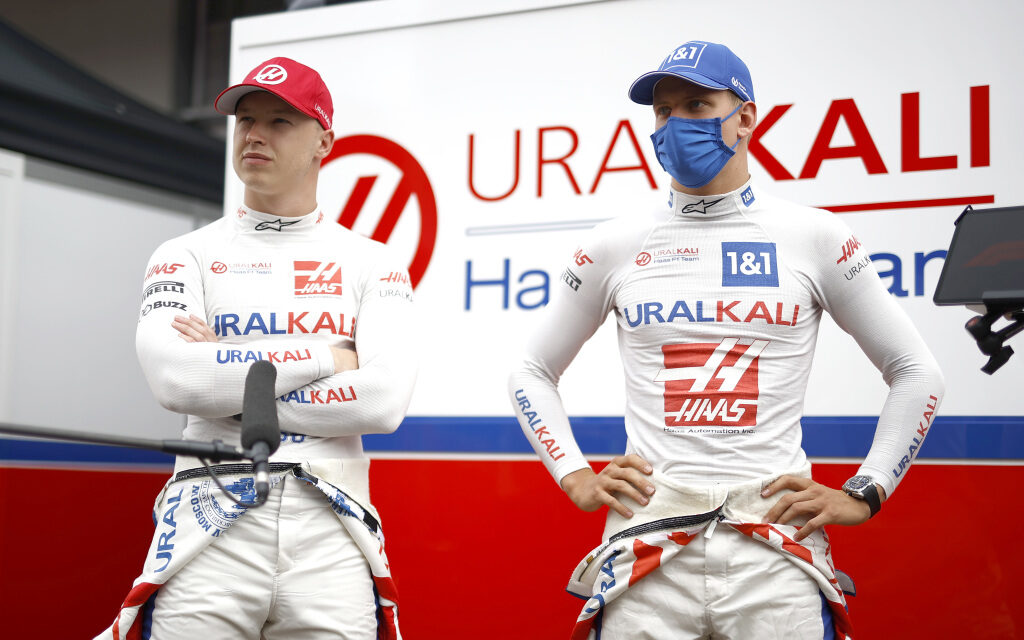 Haas drivers Nikita MAzepin and Mick Schumacher