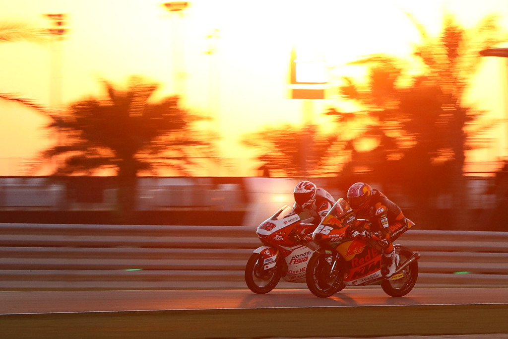 Moto3 action in Qatar in 2020