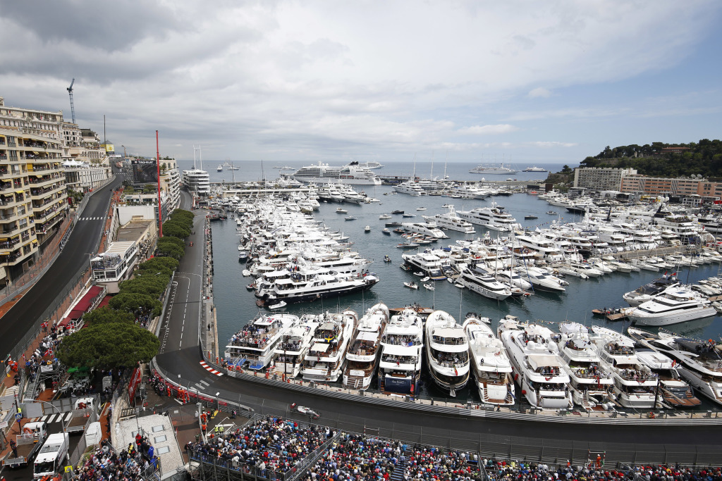 A harbour in Monaco during the Formula 1 race