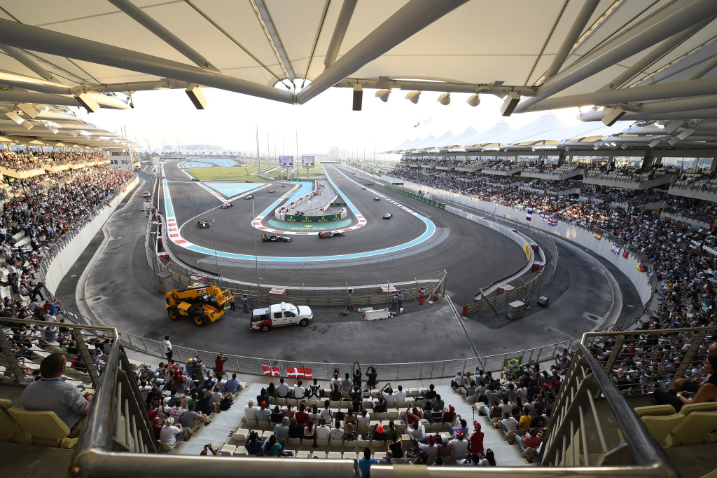 The North Grandstand at the Yas Marina Circuit in Abu Dhabi