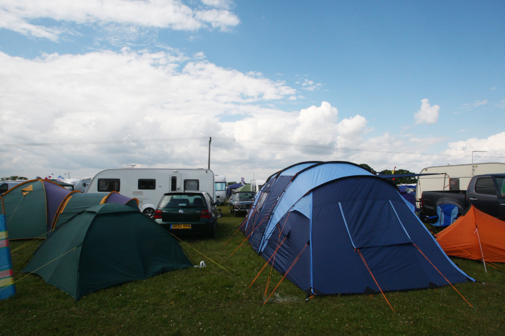 A campsite during a Formula 1 race weekend