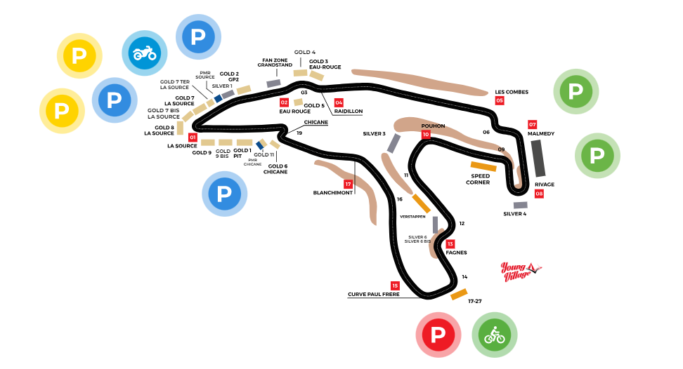 Map of Parking at Spa-Francorchamps