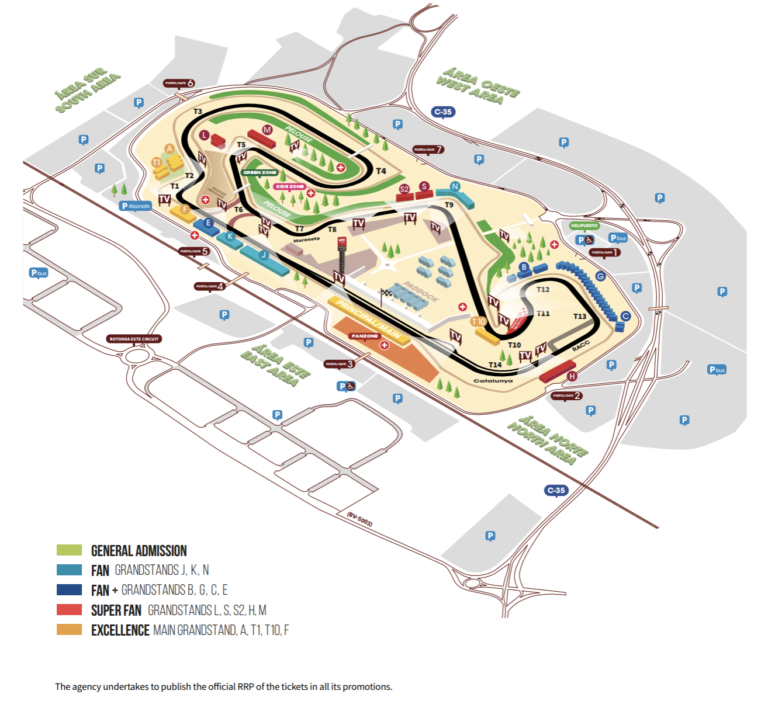 Grandstand Guide for the Spanish Grand Prix