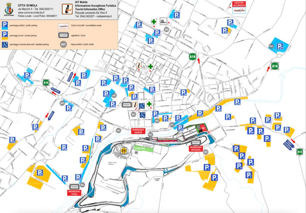 Imola Grand Prix parking map