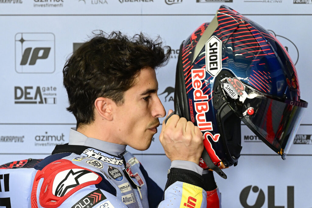 Marc Marquez in new Ducati leathers