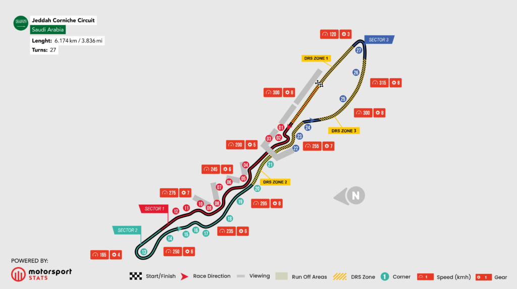 Saudi Arabia Grand Prix map