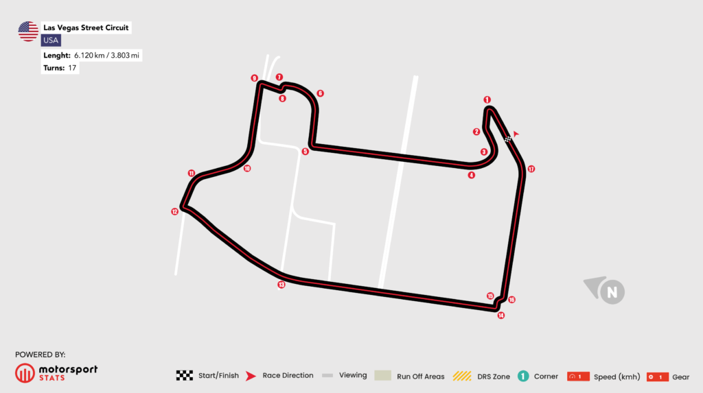 Las Vegas F1 Strip Circuit map