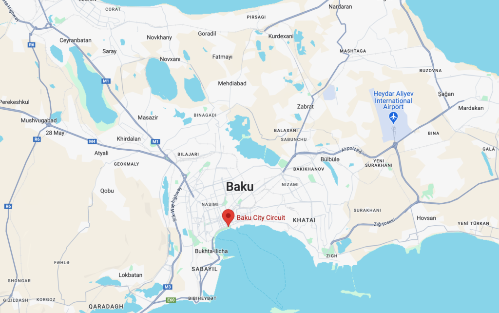 Baku City Circuit on the map