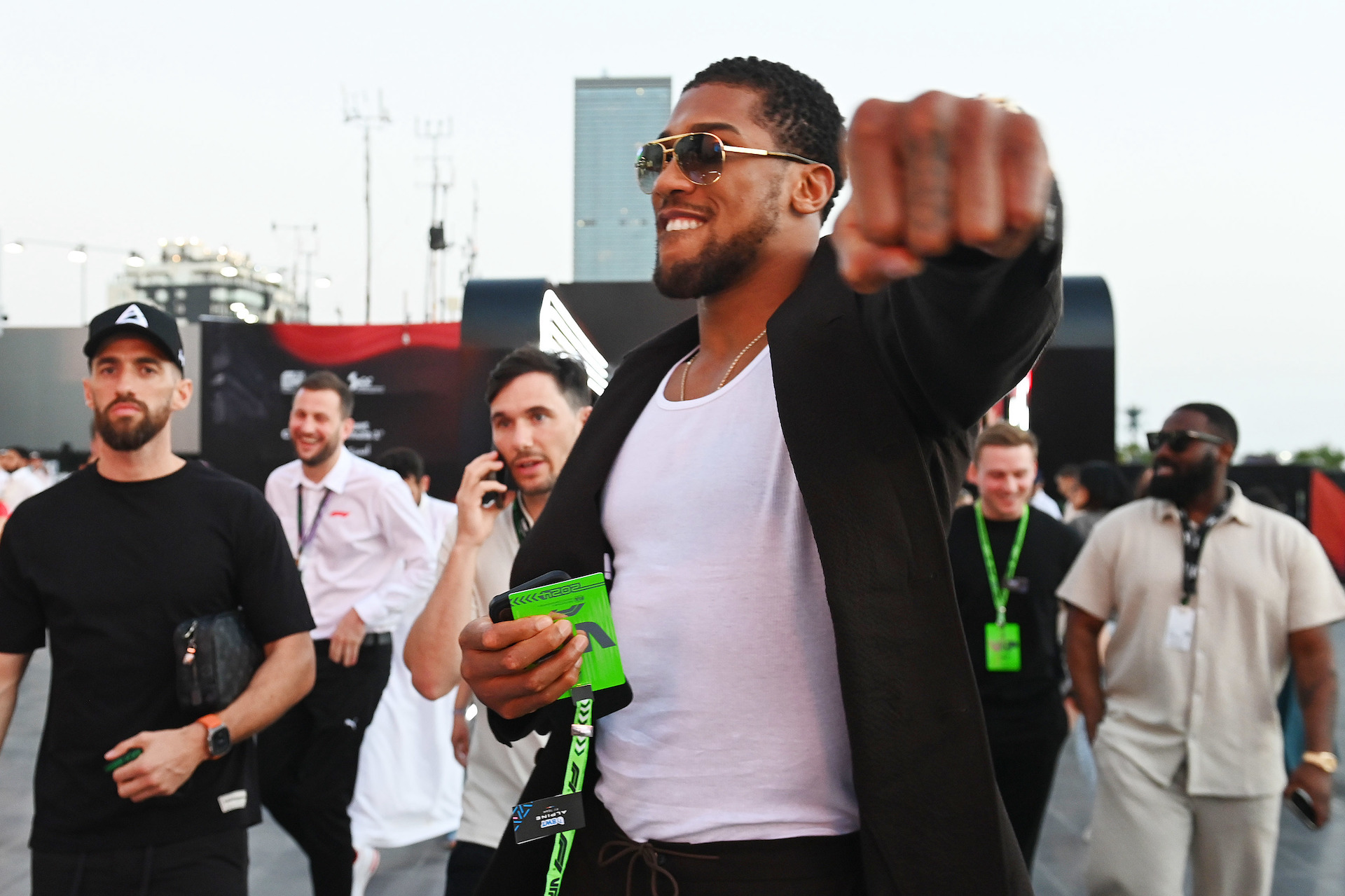 Anthony Joshua at Saudi F1 Grand Prix