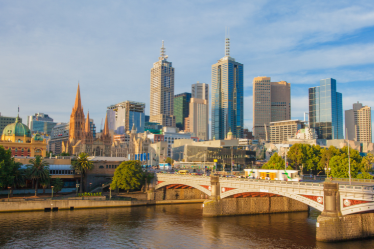 Melbourne city scape at the Australian Grand Prix