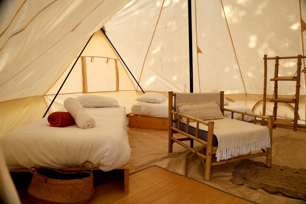 Silver + tent at Le Mans